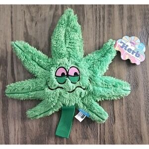BarkBox BARK Herb Leaf Dog Toy from 4/20 Collection Nylon STRAP M-Lg NWT New